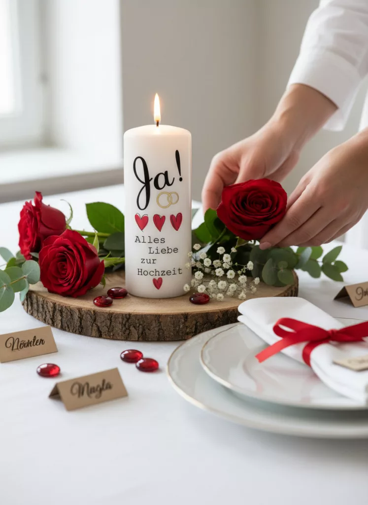 Geschenkkerzen zur Hochzeit