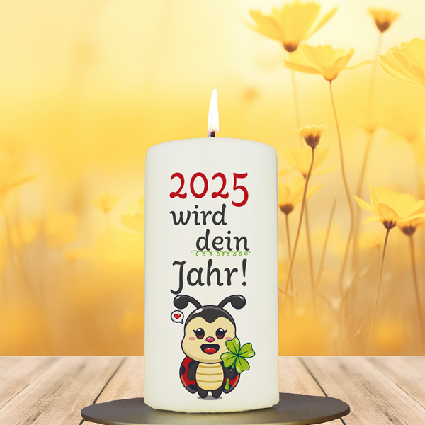 Neujahrskerze 12x6cm ... wird dein Jahr