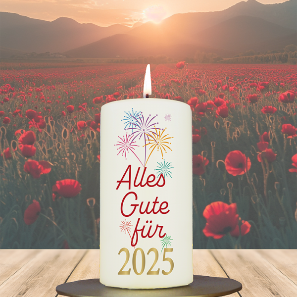 Neujahrskerze 12x6cm Alles Gute für …