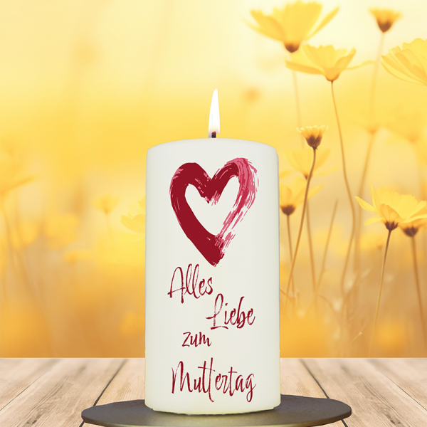 Muttertagskerze 12x6cm Alles Liebe zum Muttertag