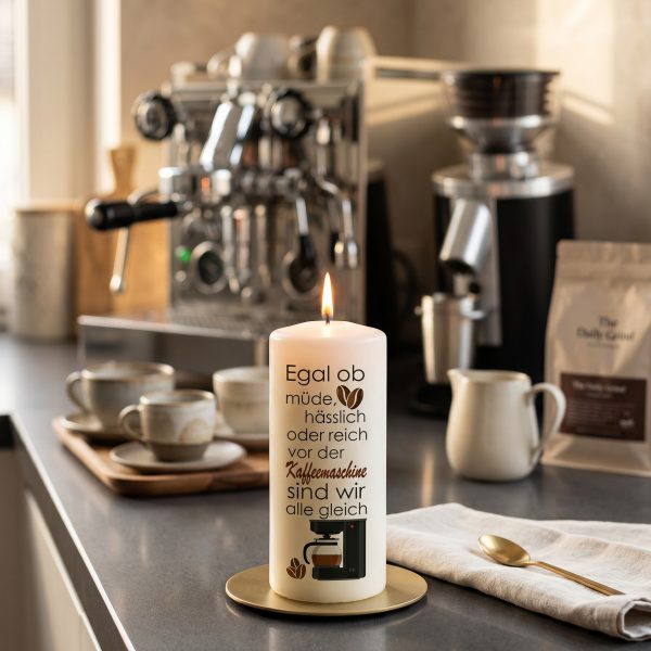 Lustigkerze 12x6cm Kaffee- egal ob hässlich, müde oder reich