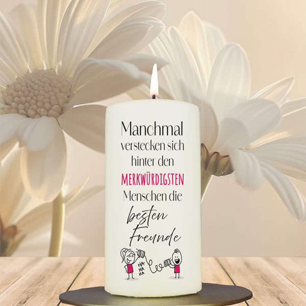 Geschenkkerze 12x6cm  Manchmal