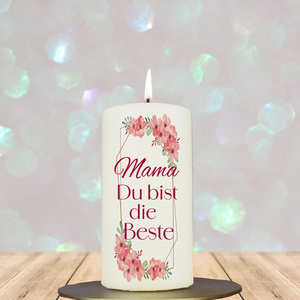 Muttertagskerze 12x6cm Mama du bist die Beste