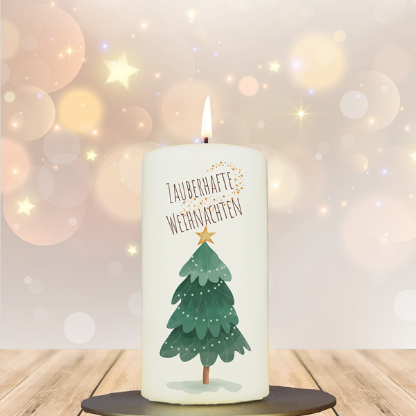Weihnachtskerze 12x6cm Zauberhafte Weihnachten