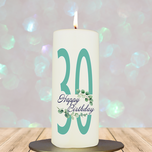 Geburtstagskerze 15x6cm 30 Eucalypthus