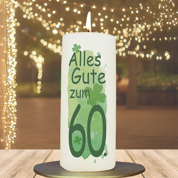 Geburtstagskerze 15x6cm 60 Klee