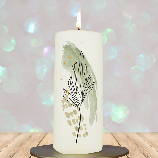 Geschenkkerze 15x6cm  Blatt 1