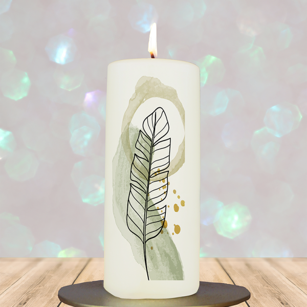 Geschenkkerze 15x6cm  Blatt 2