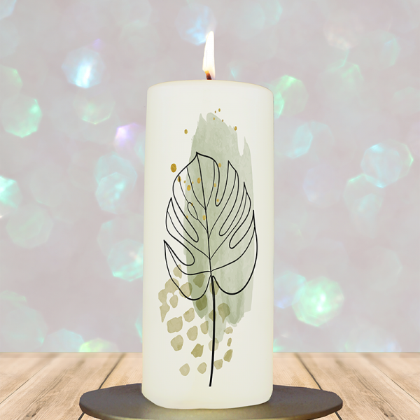 Geschenkkerze 15x6cm  Blatt 3