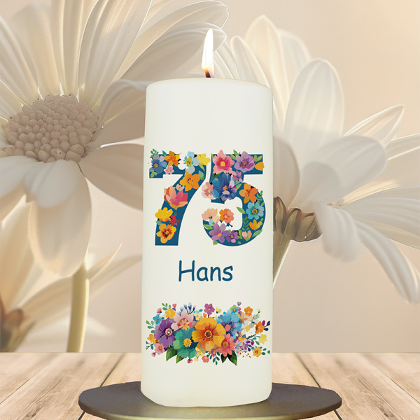 Geburtstagskerze 15x6cm 75 Blumen