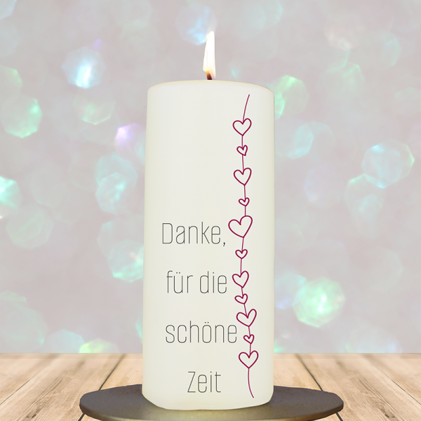 Abschiedskerze 15x6cm  Danke für die schöne Zeit