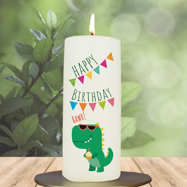 Kinder Geburtstagskerze 15x6cm Dino Happy Birthday