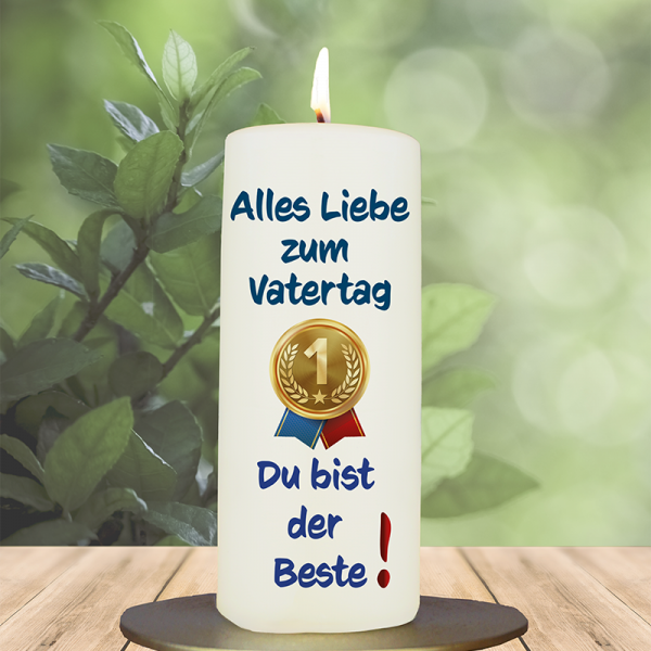 Vatertagskerze 15x6cm Du bist der Beste
