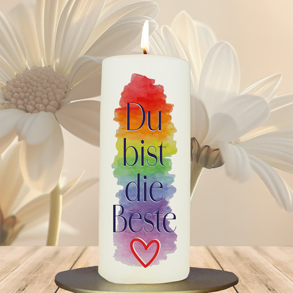 Geschenkkerze 15x6cm  Du bist die Beste