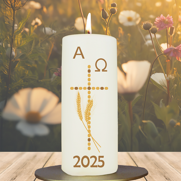 Osterkerze 15x6cm Tischosterkerze Ähre