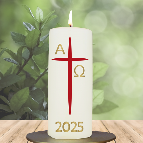 Osterkerze 15x6cm Tischosterkerze klassisch rot