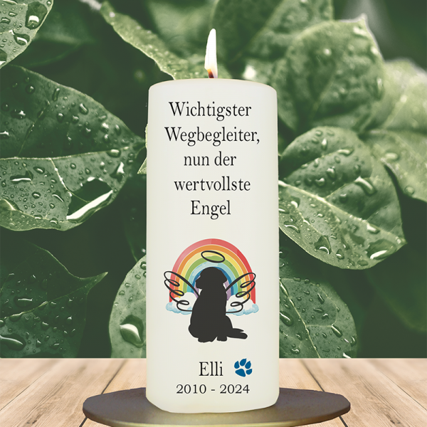 Trauer Tierkerze 15x6cm  Hund 3