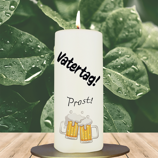 Vatertagskerze 15x6cm Vatertag Bier