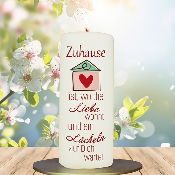 Einweihung Kerze 15x6cm  Zuhause ist