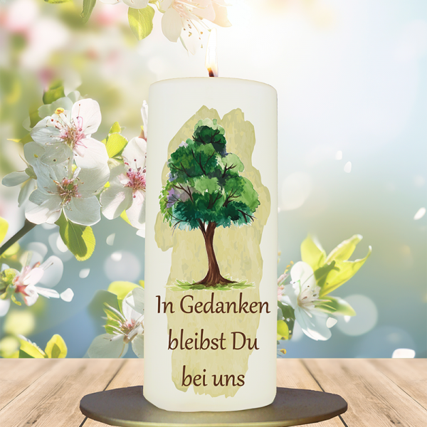 Trauerkerze 15x6cm  In Gedanken bleibst du