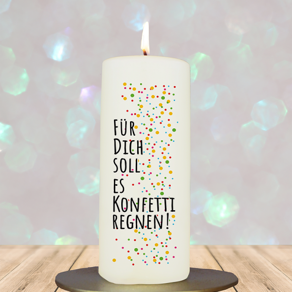 Geburtstagskerze 15x6cm Konfettiregen