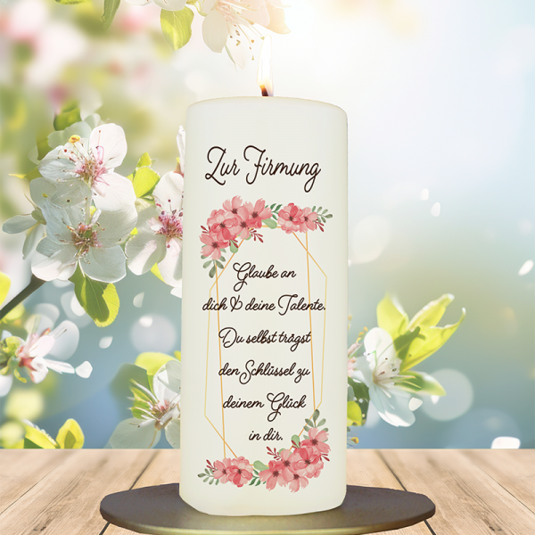 Firmung-/ Konfirmationskerze 15x6cm Zur Firmung Glaube an Dich