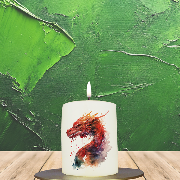 Fantasy Kerze 8x6cm Drache rot