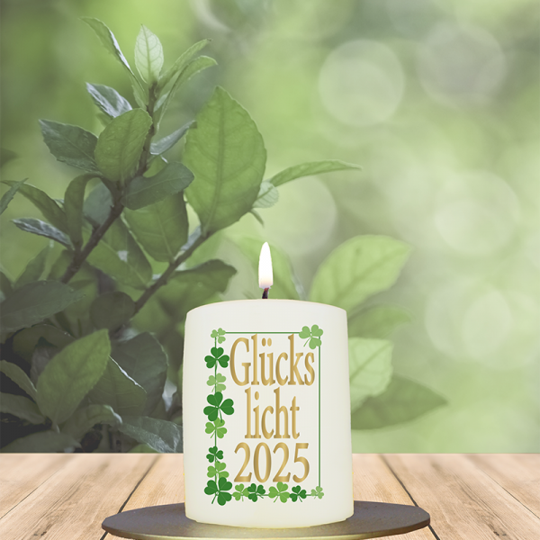 Neujahrskerze 8x6cm Glückslicht