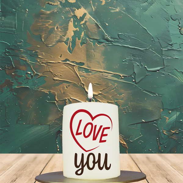 Valentinstagskerze 8x6cm Love you