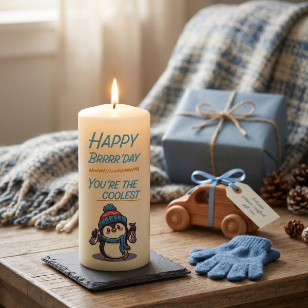 Geburtstagskerze 12x6cm Happy Brrrrr Day