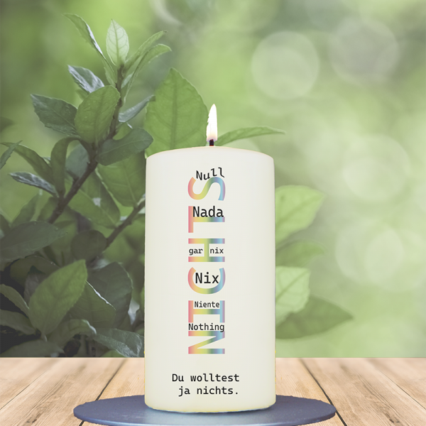Geschenkkerze 12x6cm  Nichts