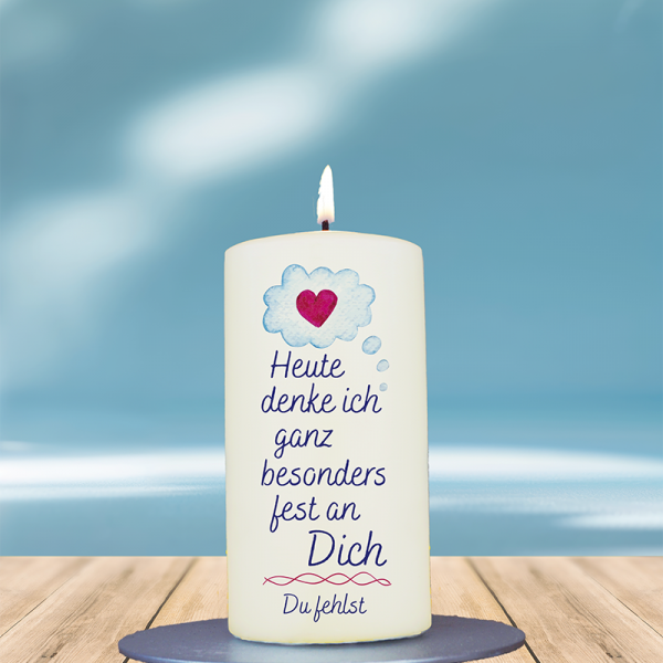Trauerkerze 12x6cm Heute denk ich besonders fest an Dich