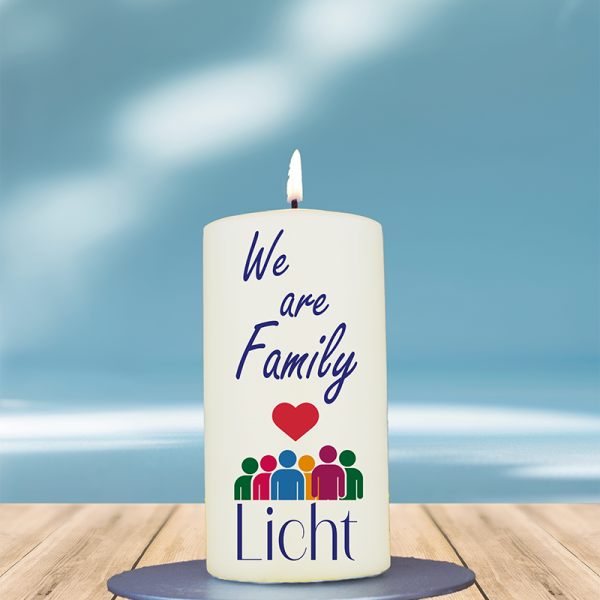 Mitbringsel 12x6cm We are Family Licht