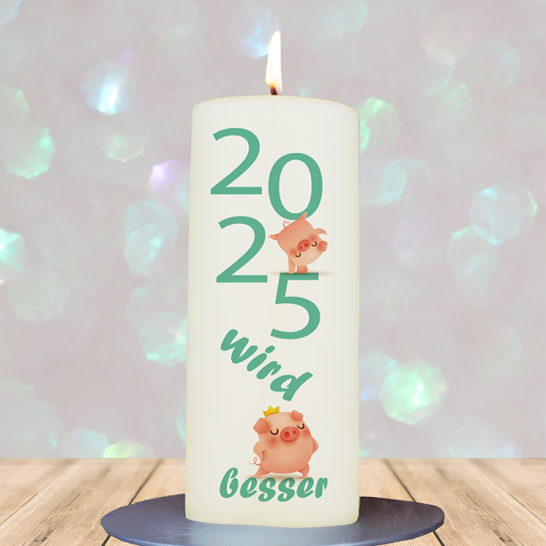 Neujahrskerze 15x6cm ... wird besser