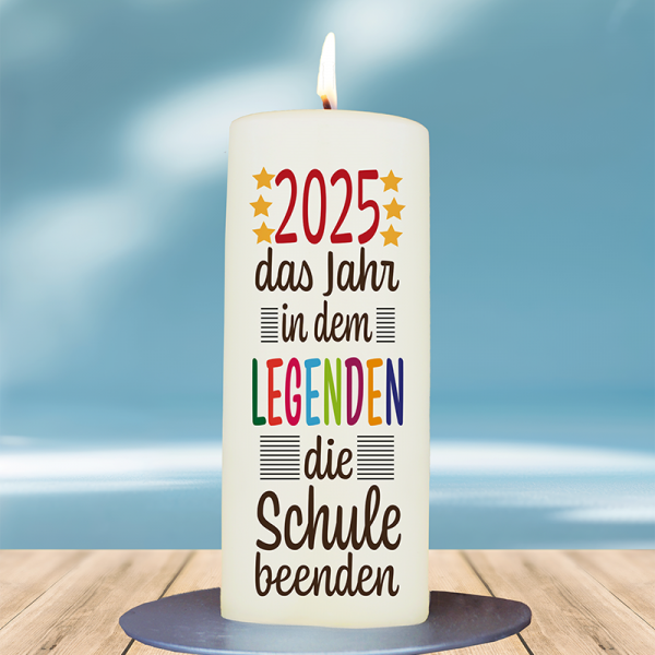 Abschluss Kerze 15x6cm Legenden