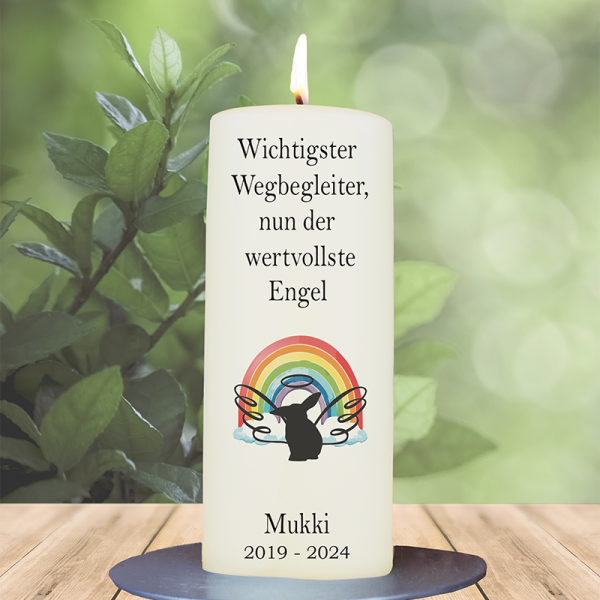 Trauer Tierkerze 15x6cm  Kaninchen 2