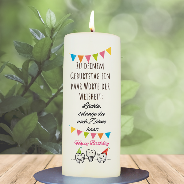 Geburtstagskerze 15x6cm Weiheit zum Geburtstag