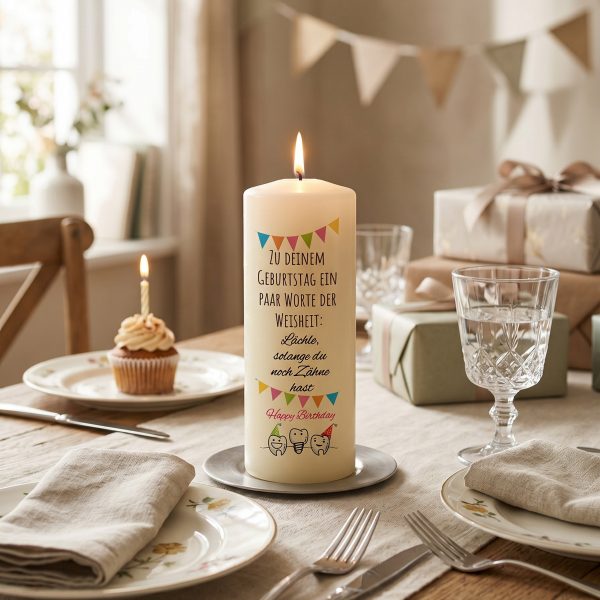 Geburtstagskerze 15x6cm Weiheit zum Geburtstag