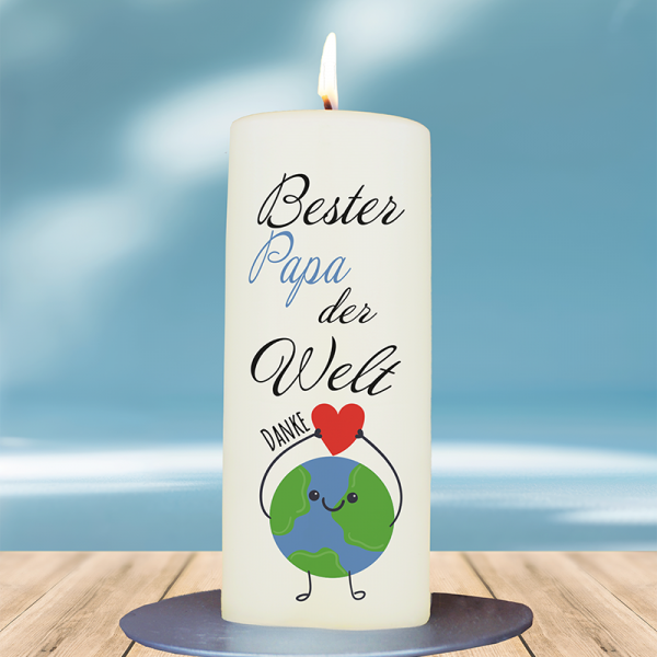 Vatertagskerze 15x6cm Bester Papa der Welt