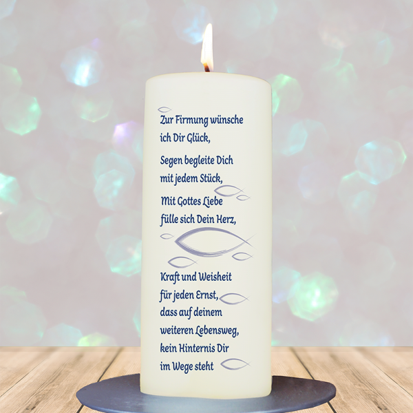 Firmung-/ Konfirmationskerze 15x6cm Zur Firmung wünsche ich Dir