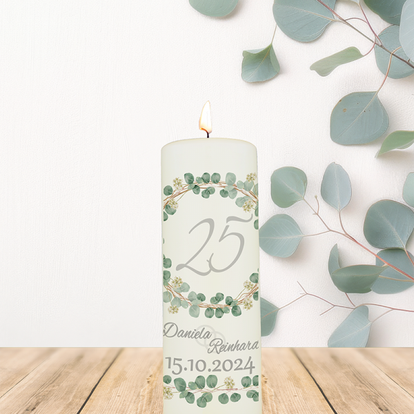 Jubiläumskerze 20x7cm 25 Daniela u. Reinhard