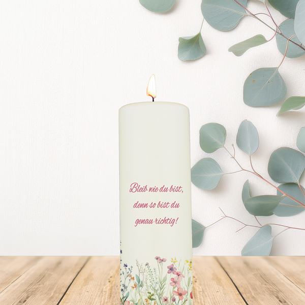 Geburtstagskerze 20x7cm Alles Liebe zum Geburtstag Blumenwiese