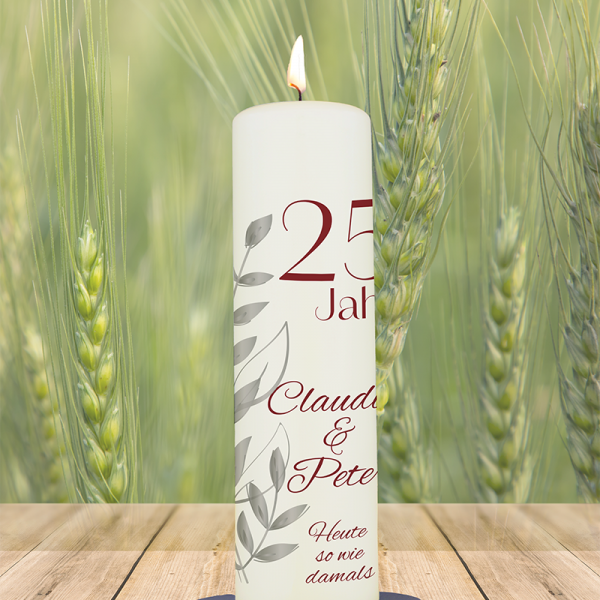 Jubiläumskerze 25x7cm 25 Claudia u. Peter