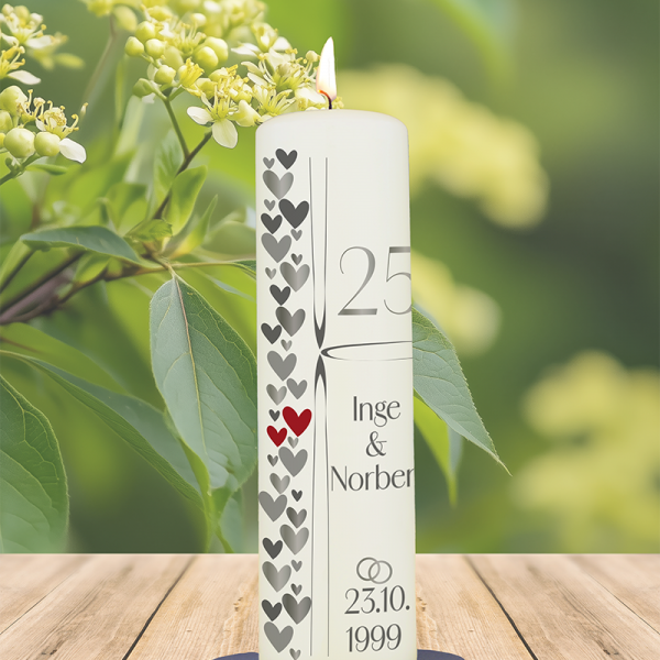 Jubiläumskerze 25x7cm 25 Inge u. Norbert