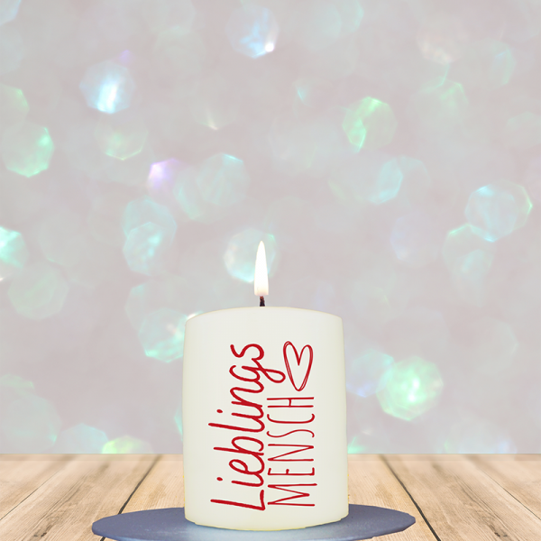 Geschenkkerze 8x6cm  Lieblingsmensch Herz