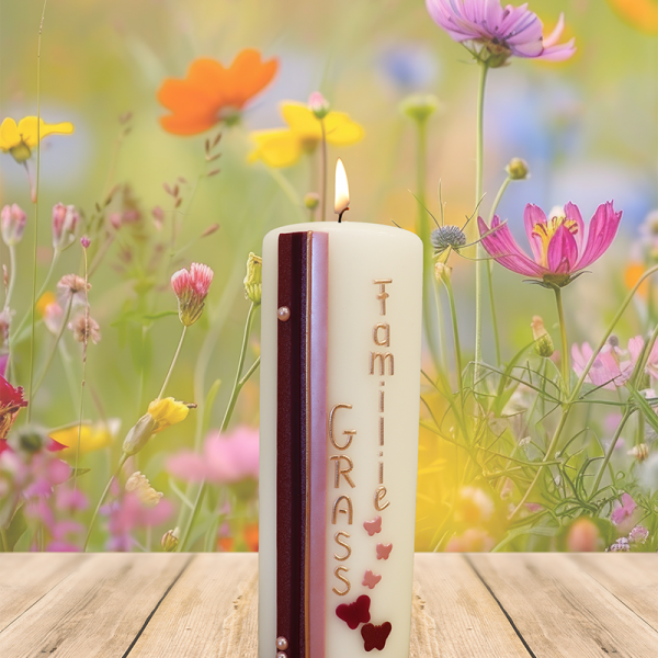 Familienkerze 20x7cm Familie Grass
