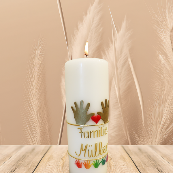 Familienkerze 20x7cm Familie Müller