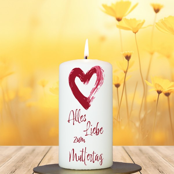 Muttertagskerze 12x6cm Alles Liebe zum Muttertag
