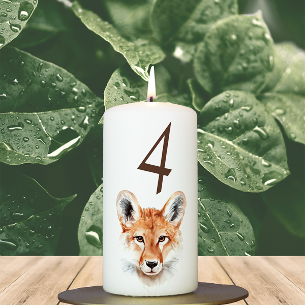 Weihnachtskerze 12x6cm Fuchs rot Waldtier 4