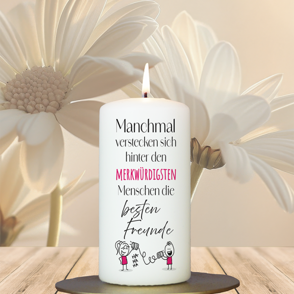 Geschenkkerze 12x6cm  Manchmal
